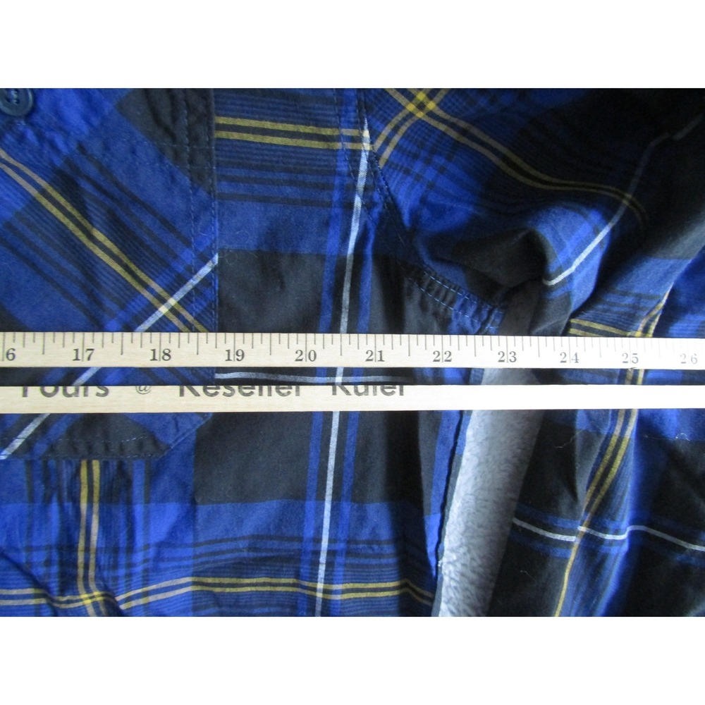 Levi Strauss Co Mens Plaid Flannel Long Sleeve Shirt Blue Yellow Black XL - Picture 6 of 8